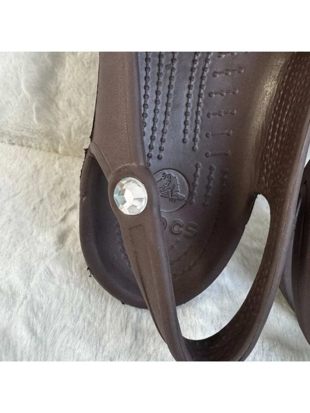 Crocs Olivia Rhinestone Ballet Flats Size 11 Women’s Brown Slip On Shoes